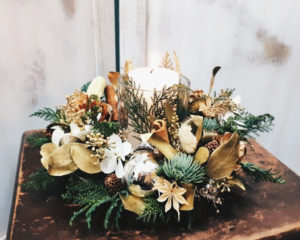 聖誕貴族松蠟燭花圈