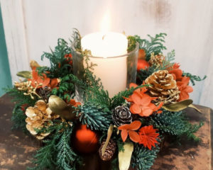 聖誕貴族松蠟燭花圈